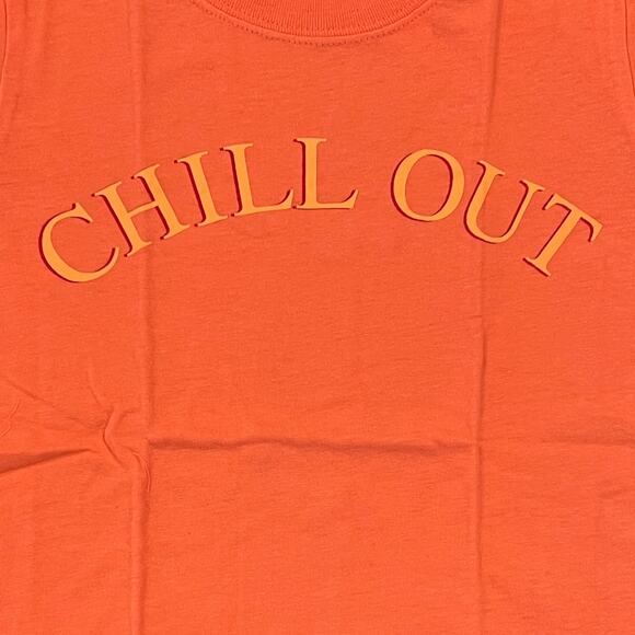 NWT J. Crew Boys' Orange/Coral W/"Chill Out" Graphic T-Shirt - Picture 4 of 9